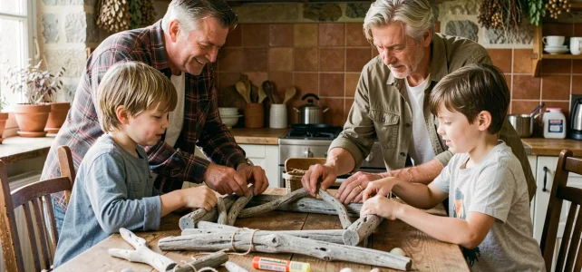 Idées créatives pour réaliser un cadre en bois flotté avec toute la famille